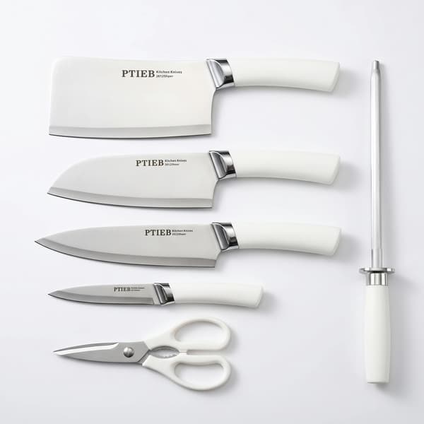 Kniv Sæt, Premium Rustfrit Stål, Ergonomisk Design,HVID