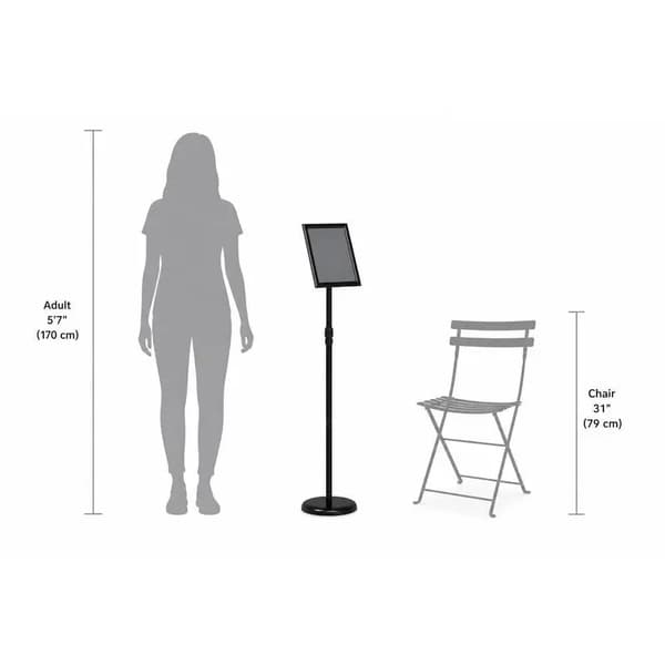 Reklamestander, Højdejusterbar, Holdbart Design,Sort