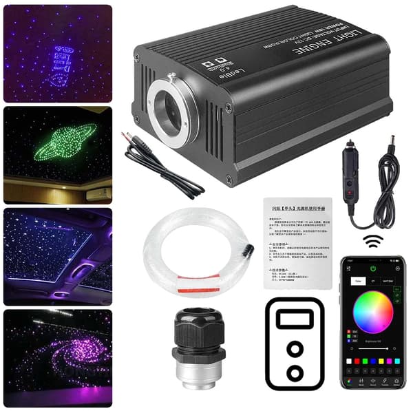 Fiberoptisk Stjärnhimmel Belysning, Bluetooth Kontroll, Musik Synkroniseringsfunktion,EnkelH-500st-2m