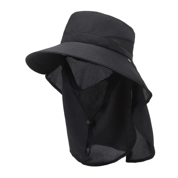Bucket Hat, Solbeskyttelse, Åndbart Materiale,sort