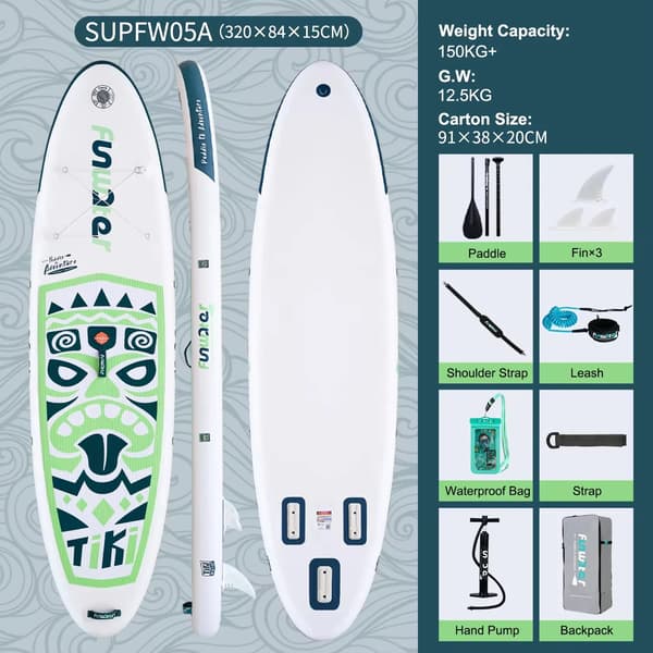 Paddle Board, Oppustelig PVC, Stabil til Alsidig Brug,SUPFW05A