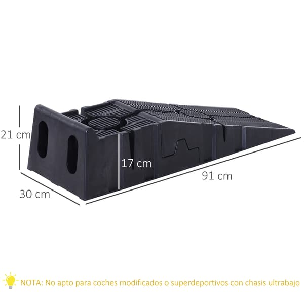 Bærbare ramper, 3 tons belastningsevne, skridsikker overflade,91X30X21 cm, sort