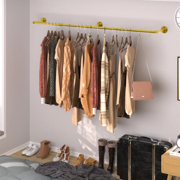 Tøjstativ, Væghængt Design, Industriel Stil,Guld