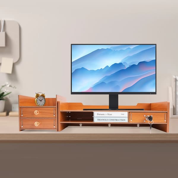 Monitorstand, 3 Skuffer, Multi-Platform Design,BRUN