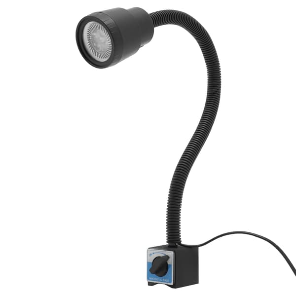 Værkstedlampe, Justerbar Slange, LED Lysstyrke,Sort