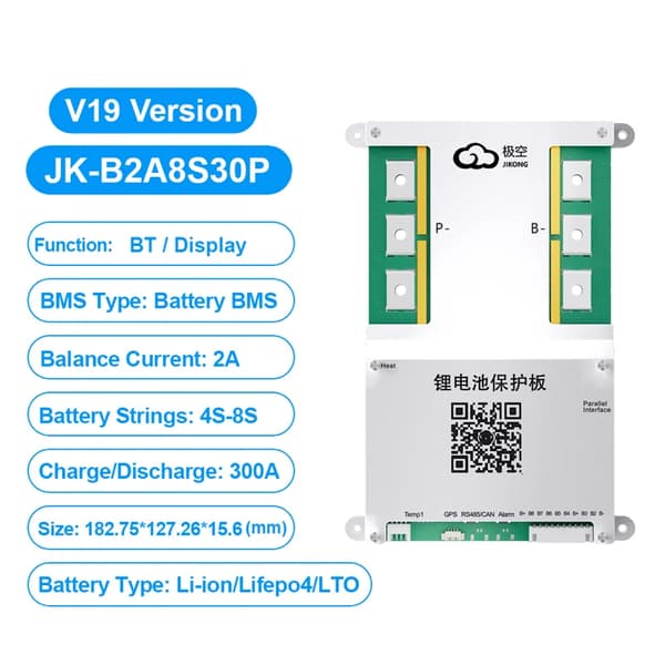 Batteristyringssystem, Aktiv Balancefunktion, Bluetooth-forbindelse,JK-B2A8S30P