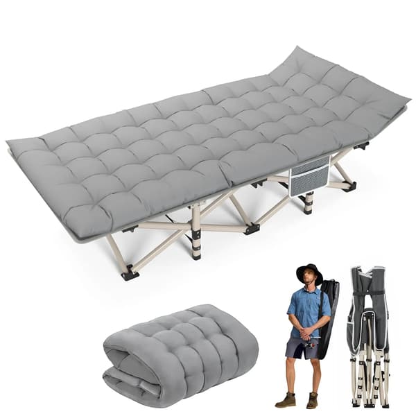 Camping seng, tung konstruktion, bærbart design,grå