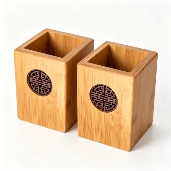 Pennhållare, Bambumaterial, Modern Design,2st