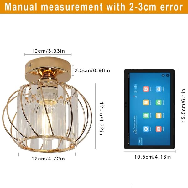 Taklampa, E27 sockeltyp, modern design, Guld
