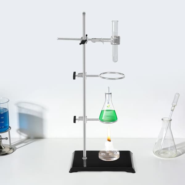 Laboratoriestativ, Justerbar Højde, Alsidig Støtte,sort