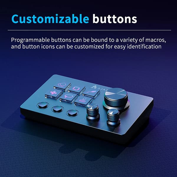 Kontrolpanel, Programmerbar Tastatur, USB-forbindelse,AKP03  Sort