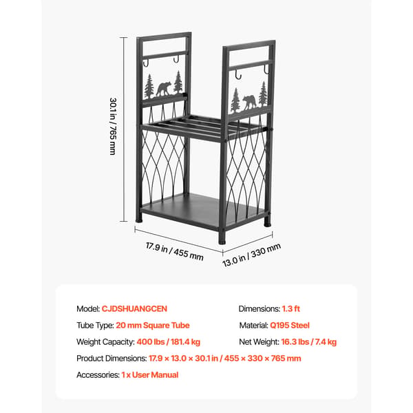 Brændstofstativ, Holdbart Stål, Pladsbesparende Design,1.3ft 400lbs
