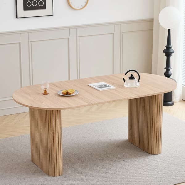 Matbord, Ovalt Design, Modern Stil,Ljusbrun