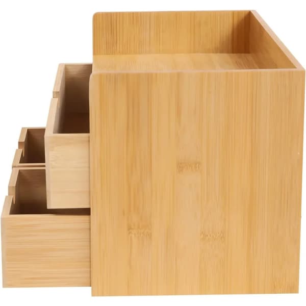 Bordsskåp, 3 nivåer, bambukonstruktion,Brun