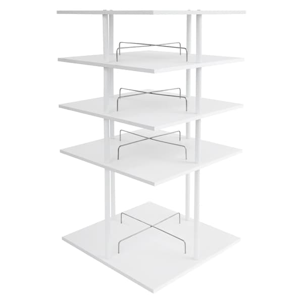 Sko Rack, 4 Niveauer, 360° Rotérbar,Hvid