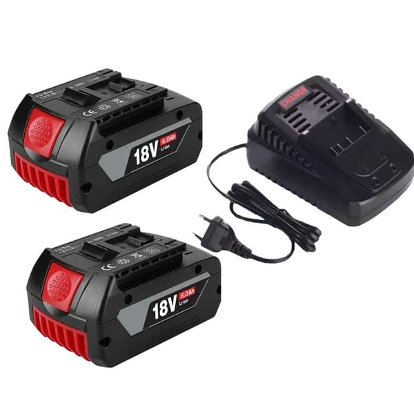 Litiumjonbatteri, 18V, 6000mAh kapacitet,6.0AHx2-LaddareX1