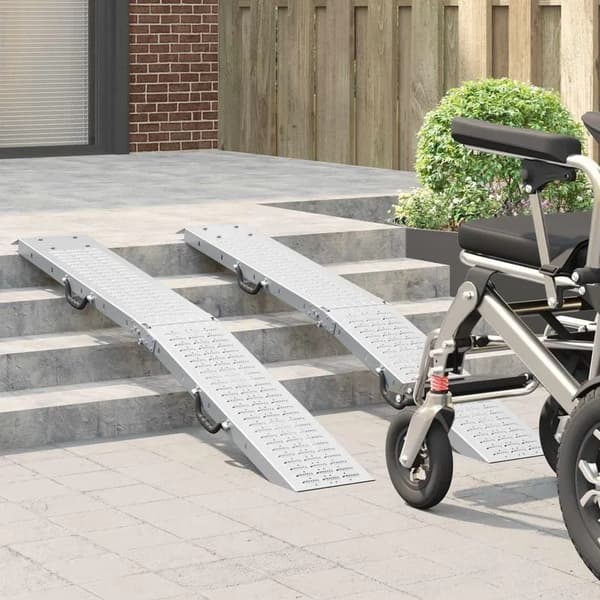 Laste ramper, robust stål, 200 kg kapacitet,Argent