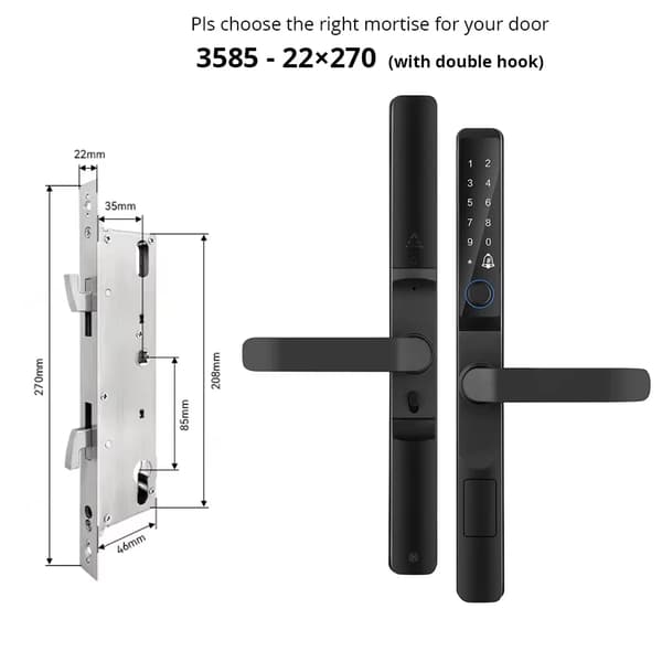 Smart Lås, IP66 Väderbeständighet, Flera Låsningsmetoder,3585, Tuya(WIFI)-b