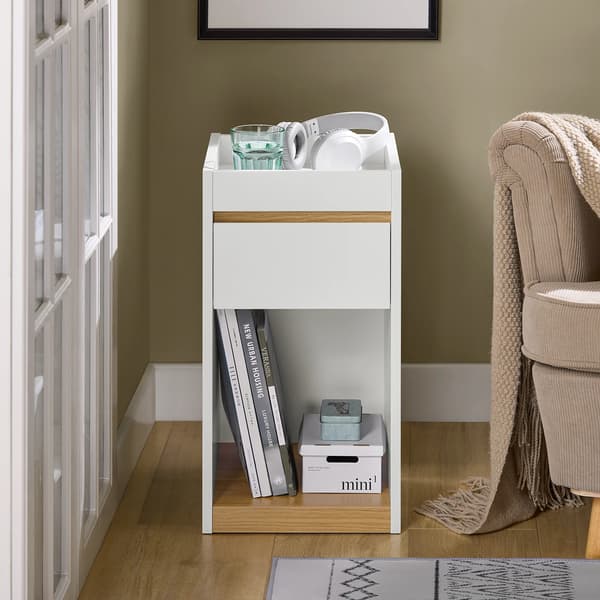Sängbord, Modern Design, Funktionell Förvaring, VIT