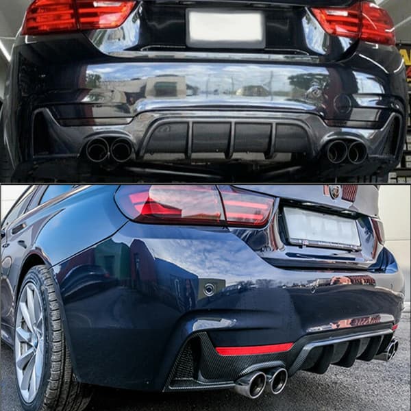 Bageste kofanger diffuser, sporty design, letvægts holdbart materiale,kulstoflook