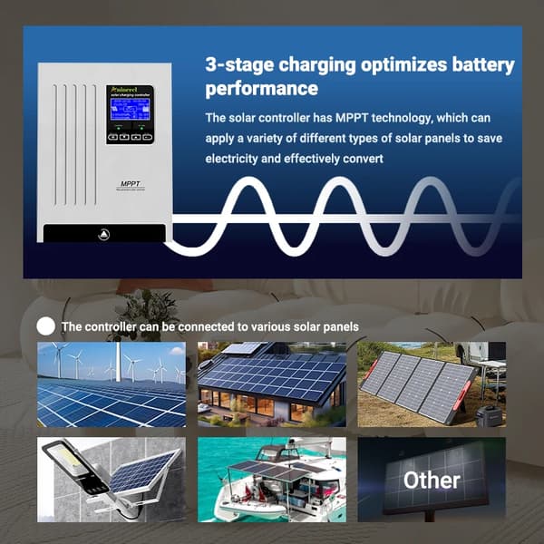 Solcelleladercontroller, MPPT-teknologi, 60A maksimal strøm,MPPT 60A