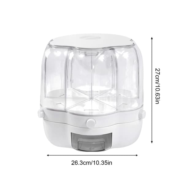 Matförvaringsdispenser, 6 fack, roterande design,VIT