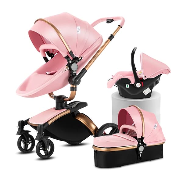 Babys transportsystem, 3-i-1 design, robust konstruktion,HR005-Rosa-T