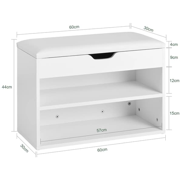 Sko bænk, moderne design, rigelig opbevaring,HVID
