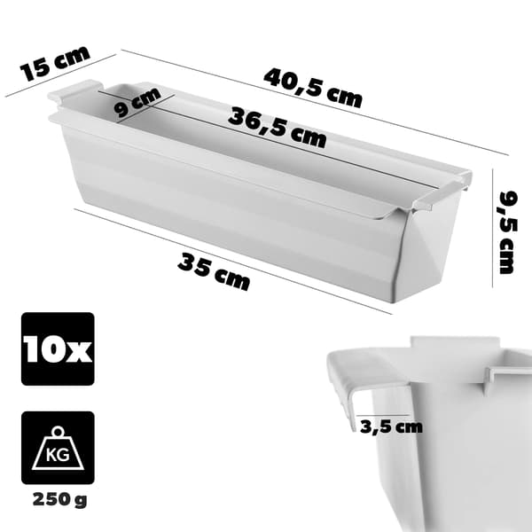 Blomkruka, Väderbeständig, Lätt Design,VIT