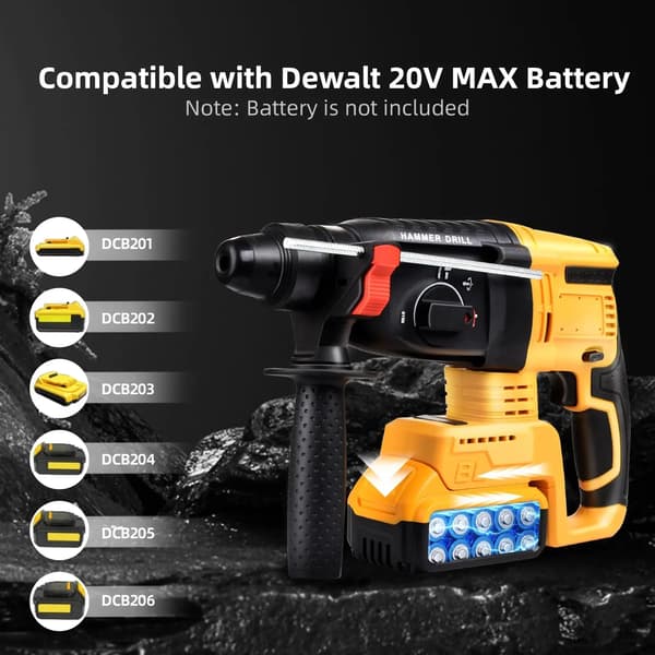 Rotary Hammer Drill, Hög Slagenergi, Användarvänlig Design,GUL