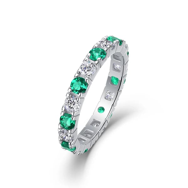 Ring, Moissanite Sten, Sterling Sølv,S925 sterling sølv, grøn, 6