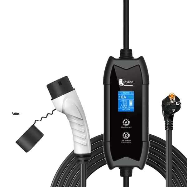 EV-lader, Bærbart design, Realtidsovervågning,Type2 3.5kW 16A