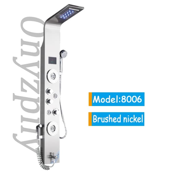 Duschpanel, LED-temperaturdisplay, multifunktionell design,Borstad 8006