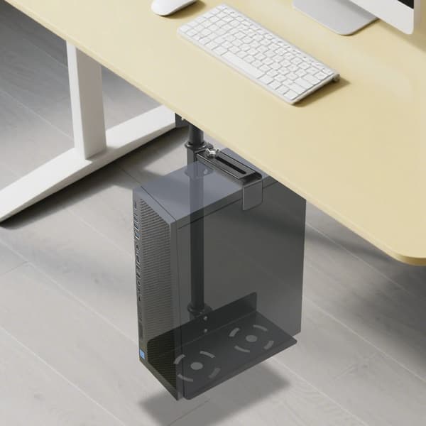 PC kabinet holder, justerbar højde, pladsbesparende design,Sort