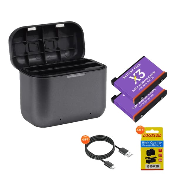 Kamerabatteri, 2300mAh, LED-lader,2Batteri 1Oplader
