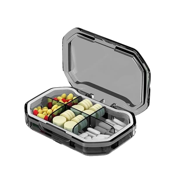 Bärbar Tablettorganisatör, 4/6 Fack, Läcksäker Design,Grå-6 rutor