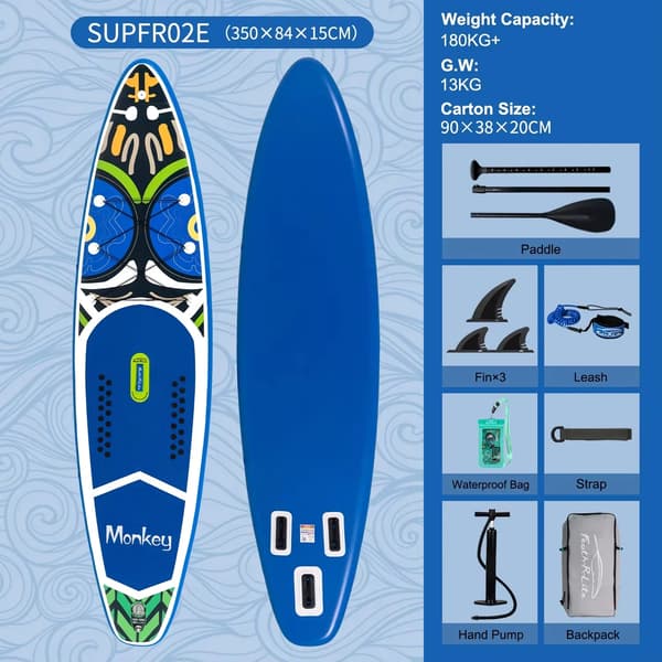 Stand-Up Paddleboard, Oppustelig, Maksimal Belastning 150 kg,SUPFR02E