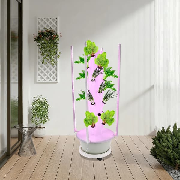 Voksende Tårn, 28-Plante Kapacitet, LED Belysningssystem,HVID