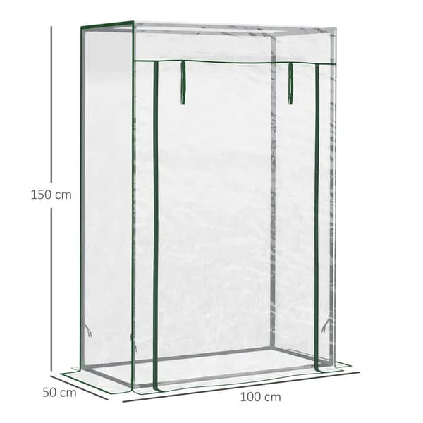 Drivhus, Forstærket PVC Dække, Stålramme,T1003-01-07426