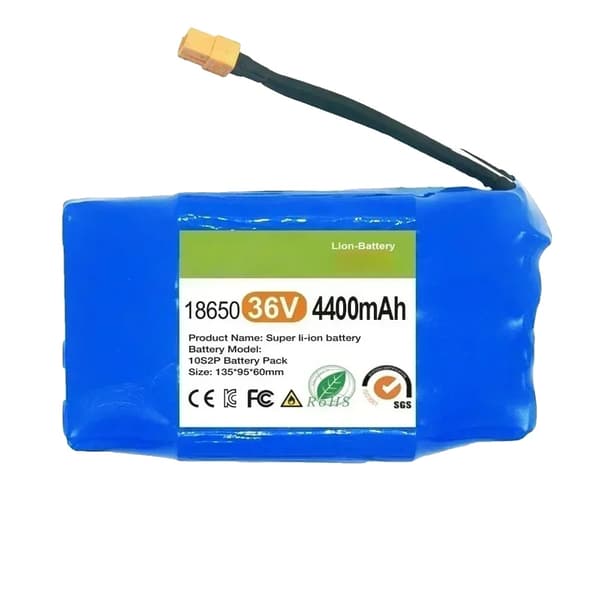 Uppladdningsbart litiumjonbatteri, 12000mAh kapacitet, 36V spänning,4400mAh