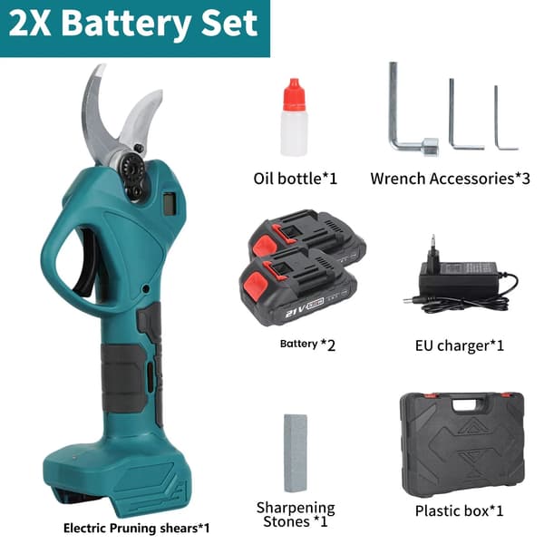 Beskærersaks, Børsteløs Motor, Ergonomisk Design,2 batteri (5 celler)