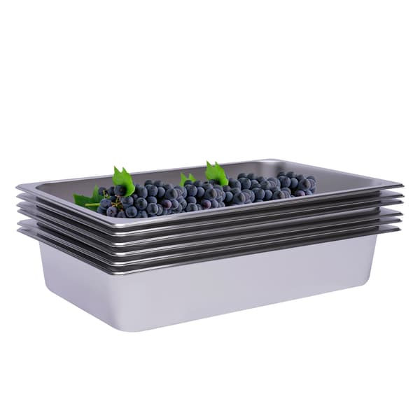 Grytor, 6-delat set, djup design, Rostfritt stål