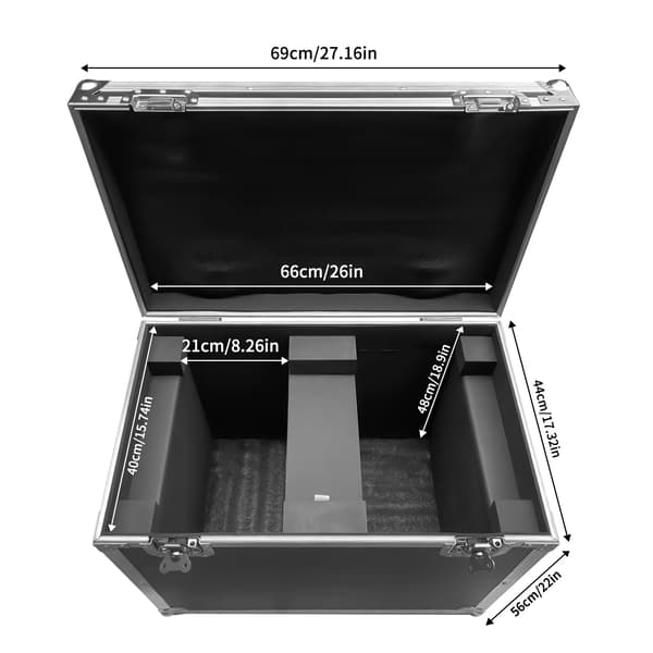 Flight Case, Stødabsorberende, Praktisk Transport,69x40x56cm