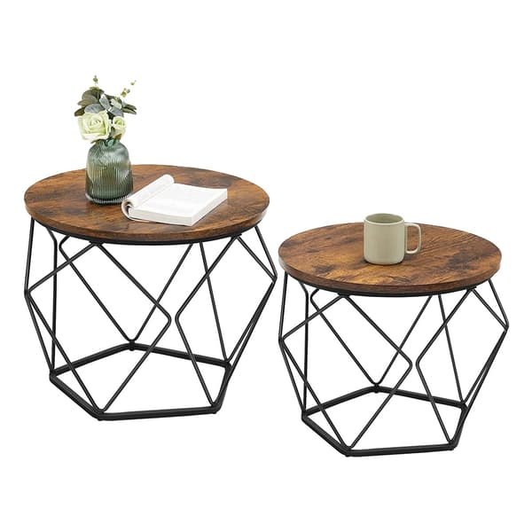 Moderna Kaffe Bord, Set om 2, Mångsidig Design,Choklad