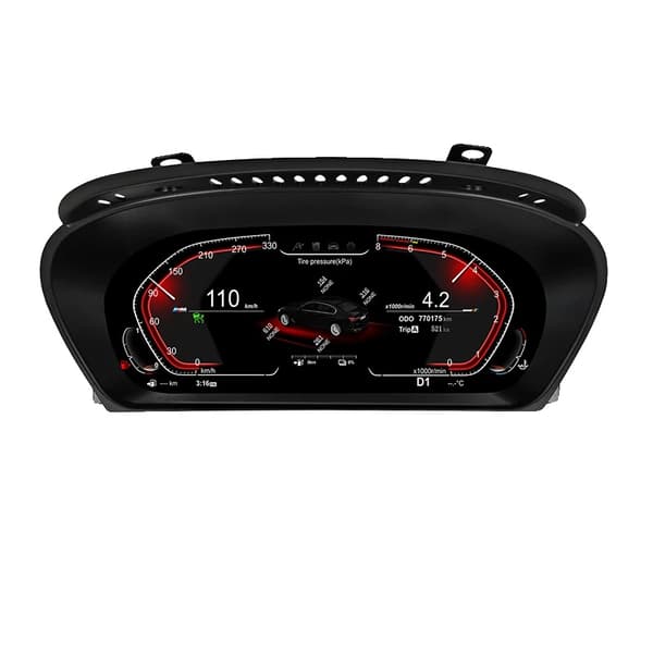 Dashboard Display, Kompatibel med BMW 5 Series E60 E61 E63 E64, 12,3 Tommer LCD, Trådløs CarPlay og Android Spejling,HVID