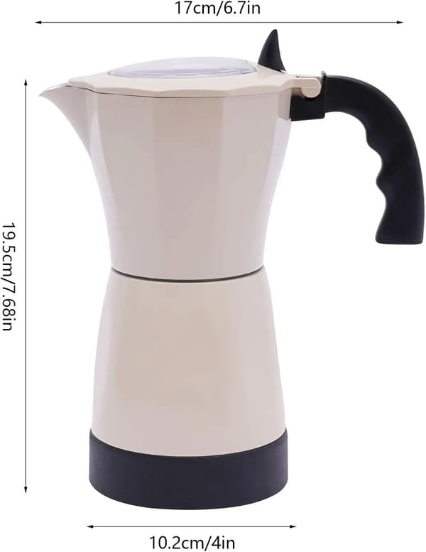 Moka Pot, Effektiv Brygning, Holdbare Materialer,Beige