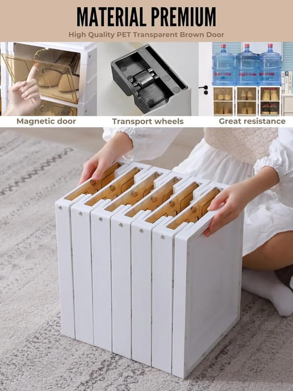 Sko Rack, Foldbart Design, Nem Montering,HVID