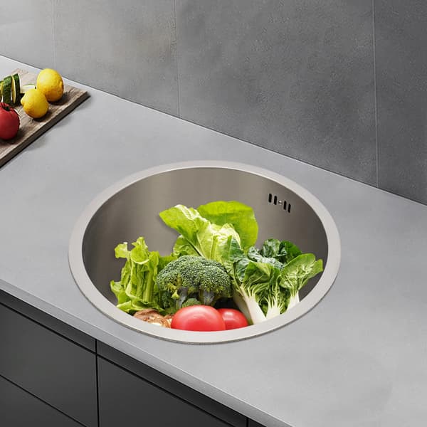 Køkkenvask, 304 rustfrit stål, støjreducerende funktioner,Sølv