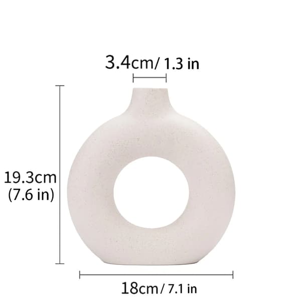 Dekorativ Vas, Modern Minimalistisk Design, Elegant Keramiskt Material,VIT