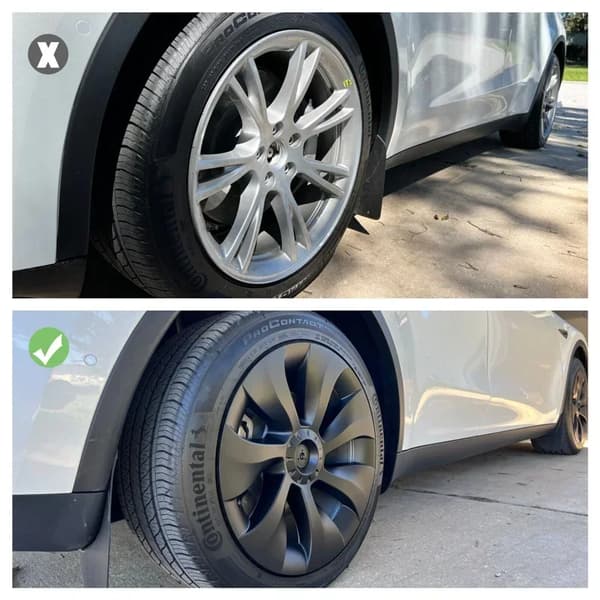 Hjulkapsel til Tesla Model Y, 19 Tommer, Symmetrisk Design,matte sort, make1, model2